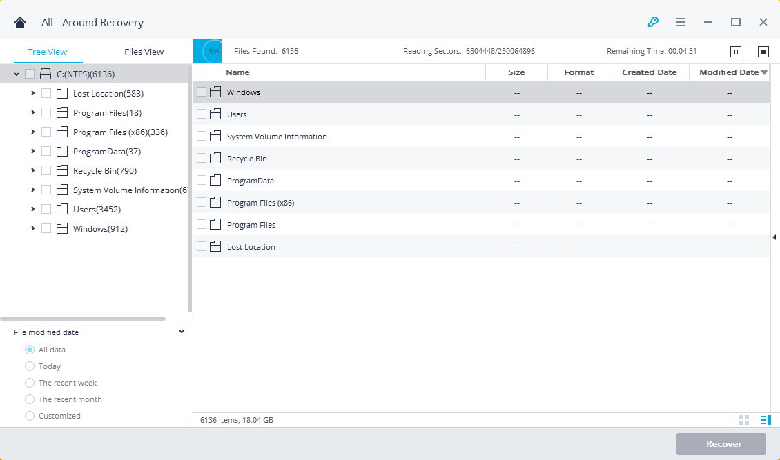 deep scan with all-around data recovery