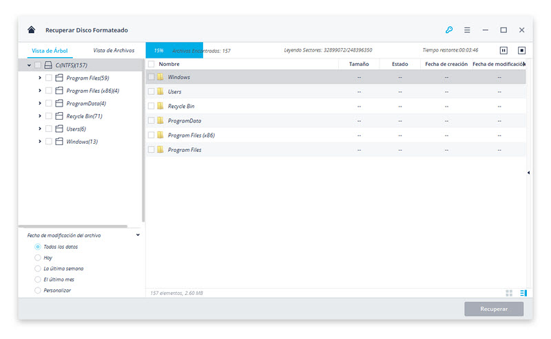 scan and search data from formatted hard disk