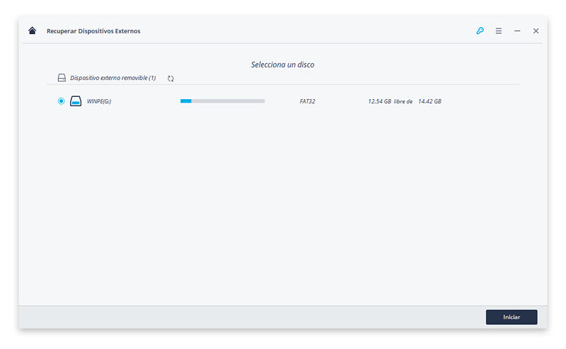 select your external storage device to scan