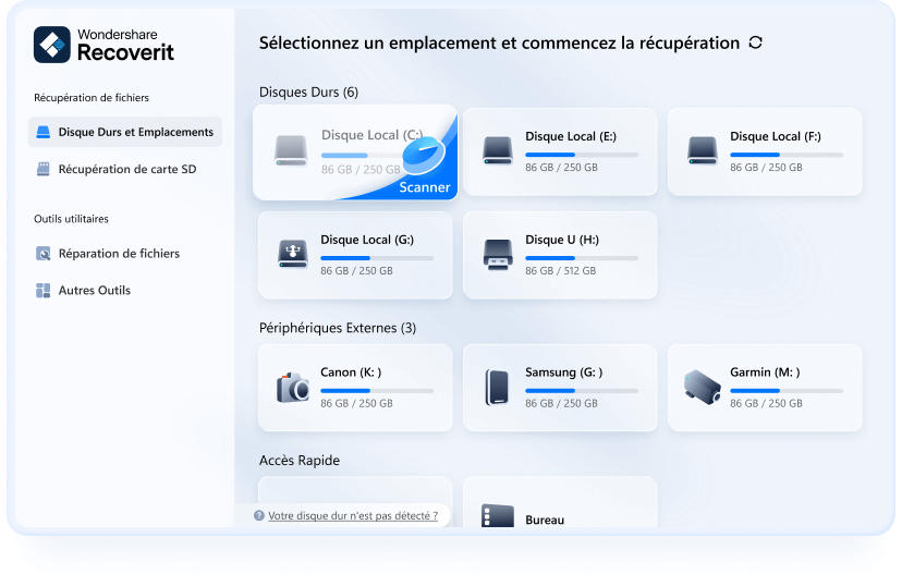 choisir un périphérique de stockage