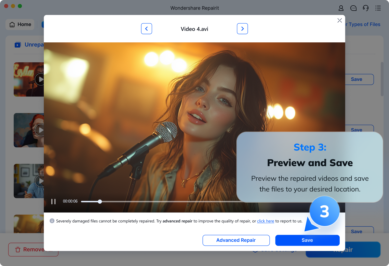 check your lost files to recover